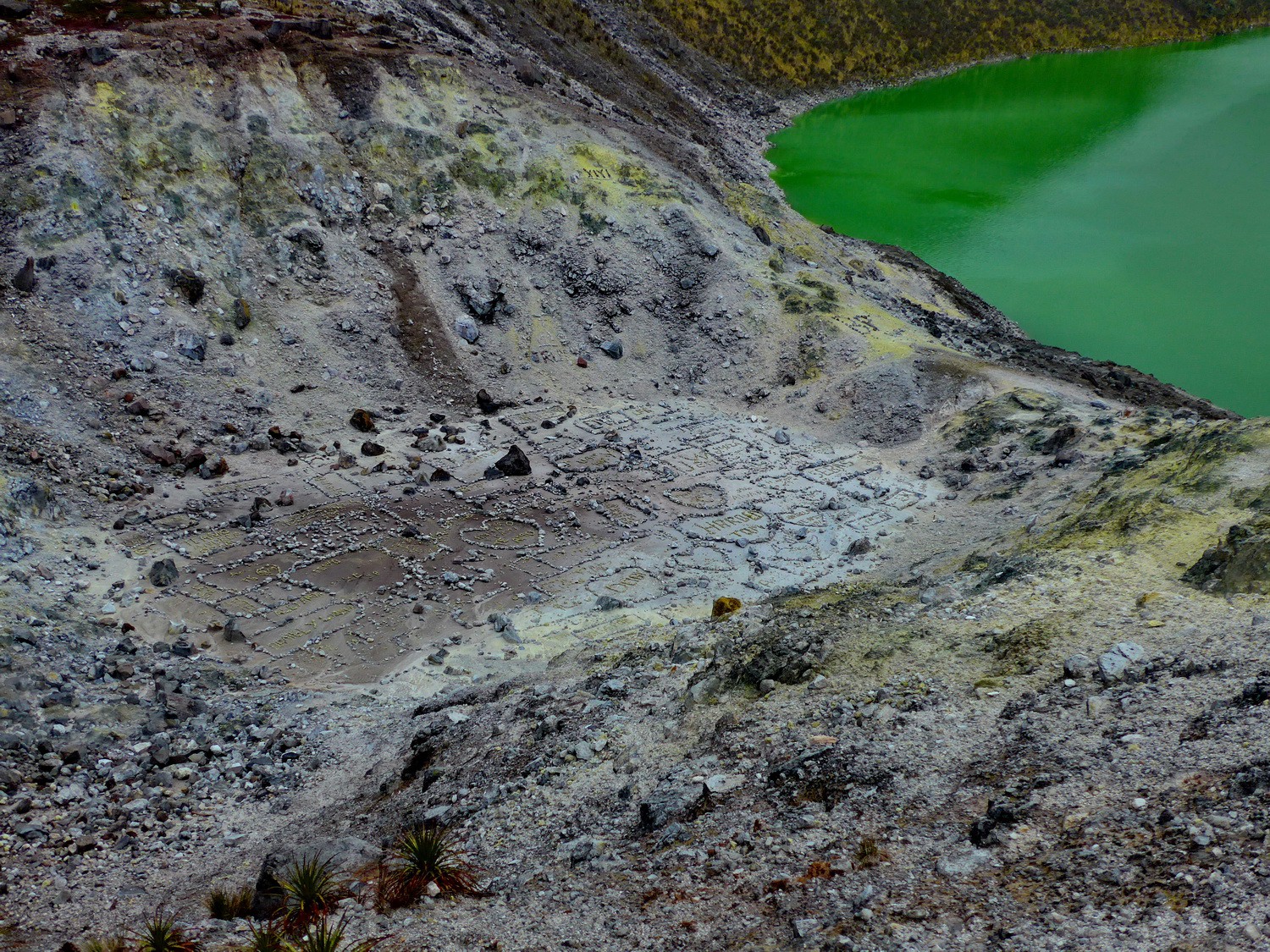Hearts in the brimstone of Volcan Azufral (Azufral means sulphur)